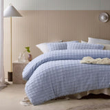 Vintage Design Homewares Parquet Snooze Blue Polyester Cotton Quilt Cover Set Double V442-HIN-QUILTCS-PARQUET-SNOOZEBLUE-DS