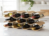 Wooden Wave Wine Rack/Creative Home Grape Wine Holder Shelf Cabinet/Bottle Rack V63-835691