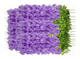 14PCS Ceiling Artificial Wisteria Flower Six Leaf Purple Blue Fake Vines Decoration for Wedding Home V1294-YM0512-3115220121711