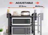3-Tier Microwave Stand Oven Rack Height Adjustable and Extendable Stainless Steel Kitchen Storage V985-MICROWAVESHELF