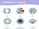 2-in-1 Cat Tunnel Bed Purple Daisy 80cm - Plush Donut Pet Cave & Play Tube - Detachable Washable V888-ELOSUNG41375