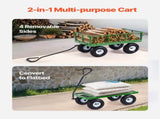 900 Lbs Steel Garden Cart on Wheels, Heavy Duty Pullable Garden Wagon Yard Cart, Outdoor Metal V952-ZXHYTCLS900BG0TN3V0