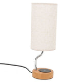 Table Lamp with Wireless Charger ABS USB Modern LED Dimmable Bedside Nightstand Lamp for Bedroom V1294-YM0901-3119230117411