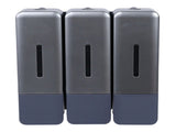Shower Soap Dispenser 250ml 3 Chamber Leakproof Wall Mount Manual Shampoo and Conditioner Dispenser V1294-YM0901-3112250030412