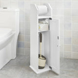 Toilet Paper Holder with Storage, Freestanding Cabinet, Toilet Brush Holder and Toilet Paper V178-84638