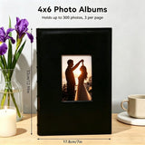 4x6 Photo Picture Album Holds 300 Photos, Large Capacity Slip-in Picture Albums, Premium Leather V1370-AZ4-15566