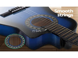 Alpha 34 Inch Classical Guitar Wooden Body Nylon String Beginner Kids Gift Blue GUITAR-D-34-BLUE