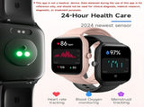 Smartwatch, men's and women's, 4.95cm fitness tracker, supports answering/making calls, wireless V1102-HESB-004