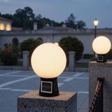 25cm Diameter Outdoor Solar Table Lamp White Acrylic Ball Post Light with Aluminum Mount Post 4 V1107-124-17122-WHT-35CM