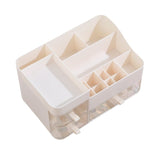 White Makeup Organizer with 3 Drawers -Plastic Skincare and Cosmetic Storage for Vanity V1369-AZ3-W-01917