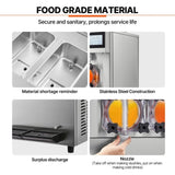 VEVOR Commercial Slushy Machine, 2 x 12L / 3.17 Gal Double Tanks, Cool and Freeze Modes, Stainless V952-FB8L4L22000W2RDAFV3