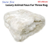 Radisson Snow Fox Luxury Animal Faux Fur Throw Rug 127 x 152 cm V442-ATX-THROW-24SNOWFOX-WHITE-RE