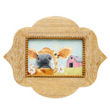 Cow W Daisies Framed Wall Art 38cm V637-91251COW
