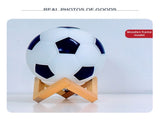 Soccer Remote Control LED Night Light Solid Wood Glass Small Table Lamp Remote Dimming Bedside V1294-YM0512-221121SU01-1