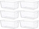 6-Pack Large Capacity Fridge Storage Boxes with Lids, Clear Stackable Refrigerator Produce Food V1265-YY-253