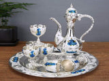 Vintage Palace Style Liquor Serving Set - Metal Pot, 6 Cups & Tray V888-ELOSUNG26395