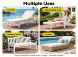 Gardeon Outdoor Chaise Lounge Cushion Lounge Chair Pad Sunbed Mattress Beige OLC-LOUNGE-S-BE