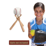8 Sets Baseball Stand Baseball Holders for Balls Baseball Bat Wooden Stand Holder V1370-AZ4-11969