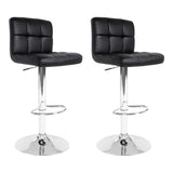 Artiss 2x Bar Stools Leather Gas Lift Black BA-TW-NEW1055-BKX2