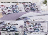Romantic Wildflower Soft Cozy 3 Pc Bedspread & Pillow Cover Set V745-AC080301Q13U