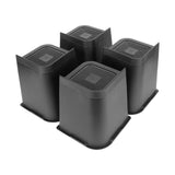 4 Pcs 8in Trapezoid Heavy Duty Bed Chair Risers Feet Leg Lift Furniture Extra Raisers Stand V1294-YM0901-3114230085611