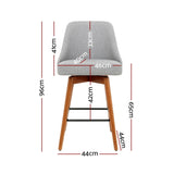 Artiss 4x Bar Stools Swivel Seat Wooden Grey BA-TW-8125-LI-GYX4