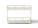 Artiss 2X Bathroom Storage Rack 2 Tier Corner Organiser Gold Marble Look BSR-B-2T-25H-GDX2