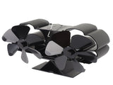Fireplace Fan Quiet Operation 180-220CFM 1400rpm Aluminum Alloy 6 Blade Heat Powered Wood Stove Fan V1294-YM0901-H47547B-2