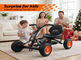 Rigo Pedal Go Kart Kids with Plastic Wheels Forward Reverse Black 84cm GKRT-F1F-BK