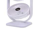 Dual Head Desk Fan USB Rechargeable 3 Speed Portable Electric Floor Fan for Home Office Dorm Travel V1294-YM0901-3113260000711