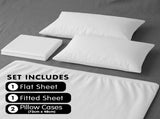 750 Thread Count Pure Cotton Queen Bed Sheet Set 4 Piece Gift Pack - White MAN-75TC-QN-WH