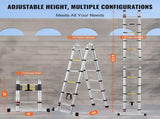 Telescoping Extension Ladder 12.5FT A-Shape w/ Stabilizer Bar for RV V952-AZXSSLTNLSLK7NWR8V0