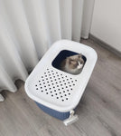 YES4PETS XXL Top Entry Cat Litter Box No Mess Large Enclosed Covered Kitty Tray Dark Blue V278-AT1007-DARK-BLUE