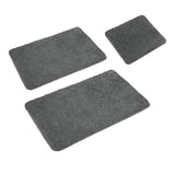 Sleim Set of 3 Bath Mat Set Charcoal V442-ATX-BATHM-3PCESLEIM-SMOKE-SH