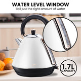 Pronti Rose Trim Collection Toaster & Kettle Bundle - White KTL-TSR-COM-WH
