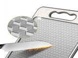 2Sided Stainless Steel Kitchen Chopping Board, Hygienic Cutting Board with NonSlip Edge & Juice V1189-LC-RY-00511