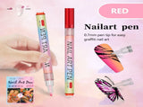 Red 0.7mm Nail Art Doodle Pen 12 Sticks- Single Color Acrylic Marker for Nail Design, No-Bake V888-ELOSUNG28322