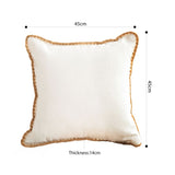 SOGA 45cm Warm Wood Tone & Apricot Shell Edged Square Throw Pillow FRENCHCUSHION234