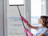 Silicone Extendable Shower Squeegee, 2-in-1 Multifunctional Window Squeegee and Floor Wiper with V1189-LC-QP-00862