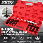 SEDY 9Pcs Inner Bearing Puller Set Slide Hammer Internal Blind Hole Remover Tool V465-298008