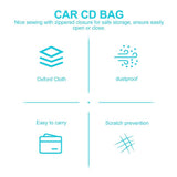 Portable Grey Cd Storage Case with Zipper for Protection 3Pcs V1369-AZ3-W-17482