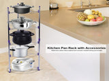 5 Tiers Home Kitchen Pans Pots Storage Rack Durable Metal Wire Shelving Organizer V1294-YM0901-GB-JY03917