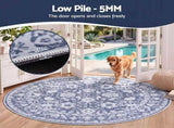 Artiss 120 cm Roung Rugs for Living Room Pad-Free Dense Dot Backing Stops Slipping & Robot Vacuum FLR-2133-120RO-GR