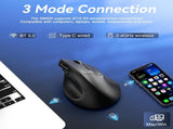 SOLAKAKA SM520 Tri-Mode Vertical Ergonomic Mouse, 24000 DPI Programmable Wireless Vertical V1300-SM520-BLACK