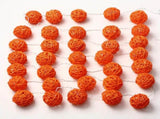 1 Set of Orange 5cm Rattan Cane 50 Ball Battery Powered LONG 5m String Lights Christmas Gift Home V382-ORANGERATTBALLBATT50