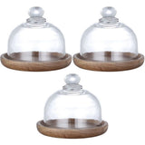 3X Multifunctional Mini Dessert Serving Stand Cake Dish with Dome Lid Platter Cake Plate for Home V1366-AZ2-W-15712