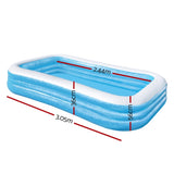 Bestway Kids Pool 305x183x56cm Inflatable Above Ground Swimming Pools 1161L BW-POOL-KID-SQ-54009