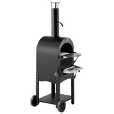 Outdoor Pizza Oven, 12" Pellet Fire Ovens, 2-Layer Pizza Oven Wood Fired, Wood Burning Outdoor V952-LSPSLHS458X48H85L001V0