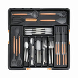 Expandable Kitchen Utensil Drawer Tray Organizer for Silverware and Kitchen Tools 9 Compartments V1192-AZ-W-24231