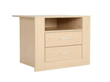 Bedside Table Side Storage Cabinet Nightstand Bedroom 2 Drawer 1 Shelf ZURI OAK V274-FT-BEDT-2DD07-WD